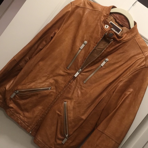 Light brown Michael Kors leather jacket - Picture 1 of 3